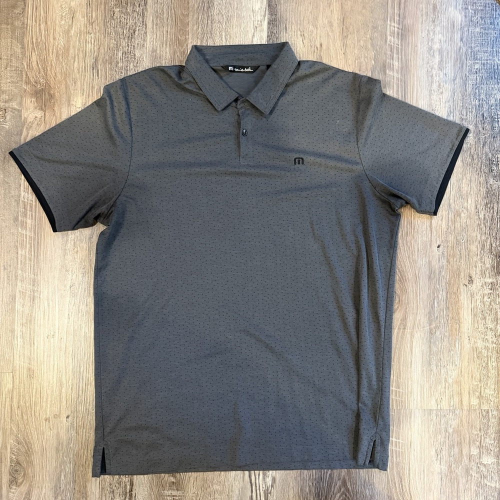 Travis Mathew Men's XL Performance Golf Gray Activewear Stretch Polo Shirt
